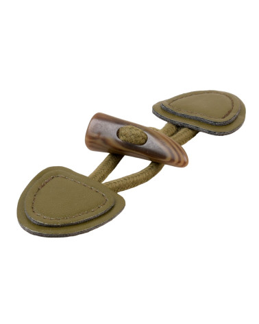 Brandebourg simili cuir 155mm vert kaki