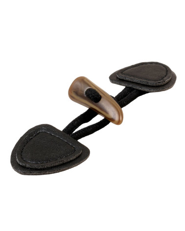 Brandebourg simili cuir 155mm noir