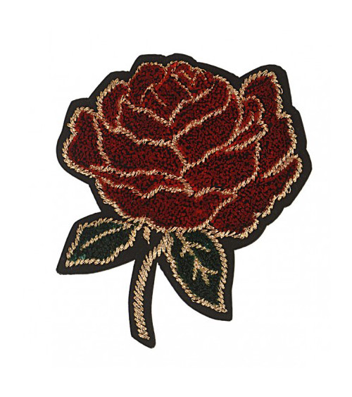 Large rose iron-on patch