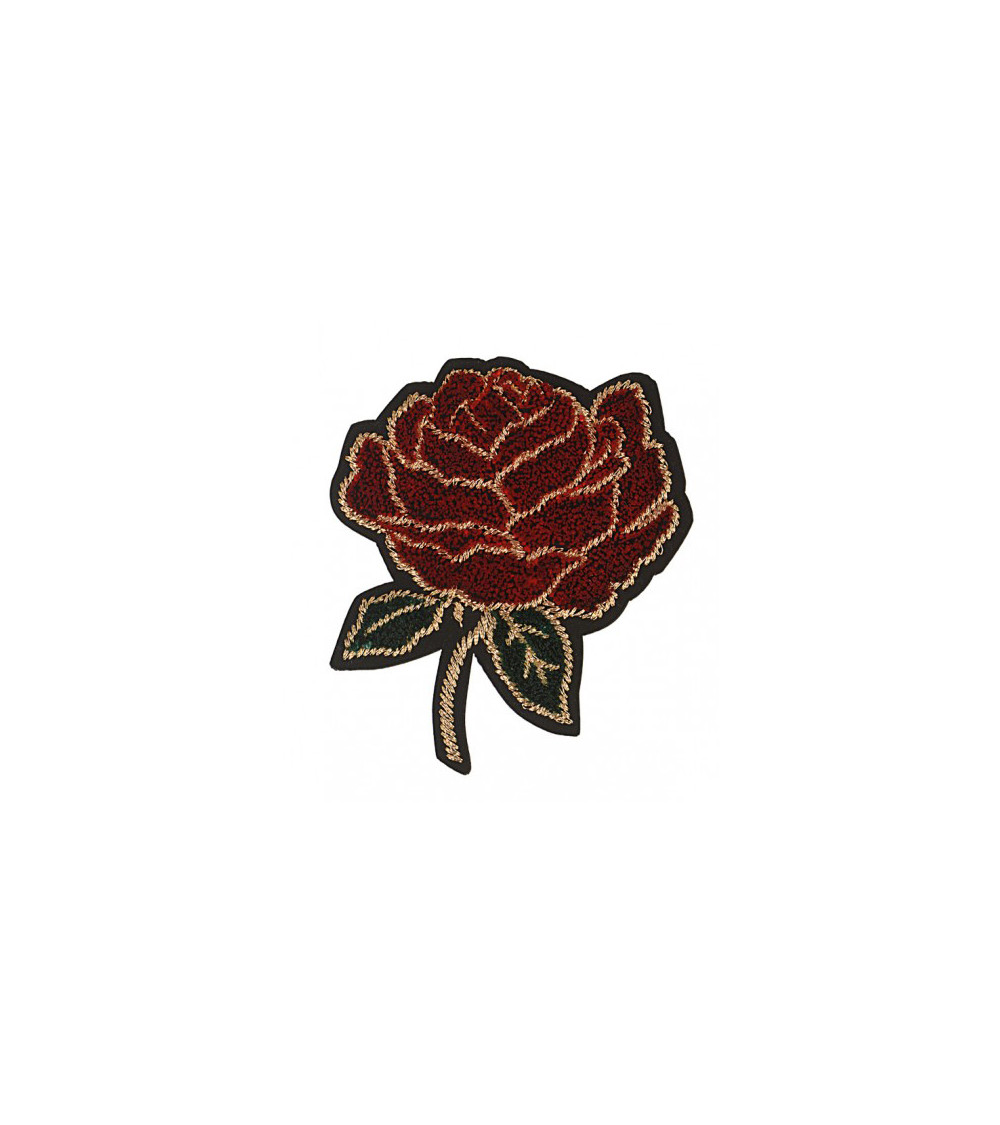 Large rose iron-on badge