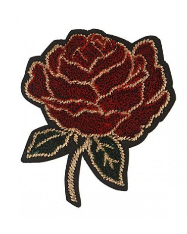 Large rose iron-on badge