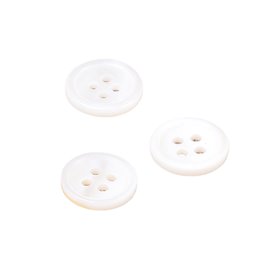 Bouton rond coquillage 4 trous 11mm blanc