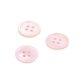 Bouton rond coquillage 4 trous 11mm rose layette