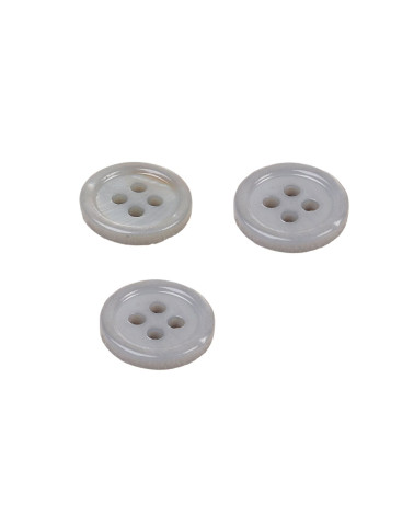 Runder Muschelknopf 4 Löcher 11mm aschgrau