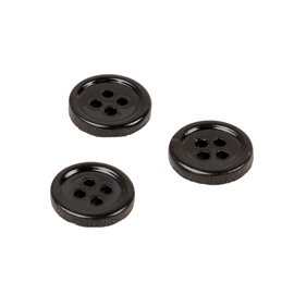 Bouton rond coquillage 4 trous 11mm noir