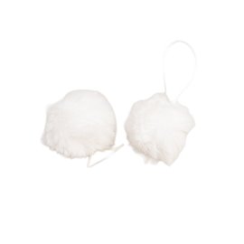 Pompon fourrure artificielle 50x60mm blanc