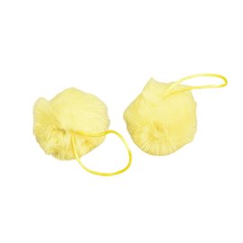 Pompon fourrure artificielle 50x60mm jaune fluo