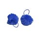Pompon fourrure artificielle 50x60mm bleu fluo