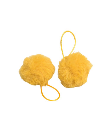 Artificial fur pompom 50x60mm mustard yellow