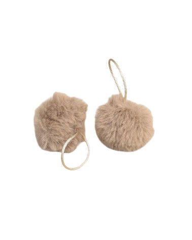 Artificial fur pompom 50x60mm khaki green