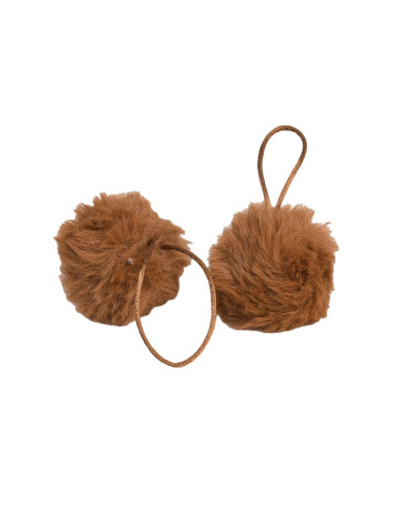 Pompon fourrure artificielle 50x60mm marron caramel