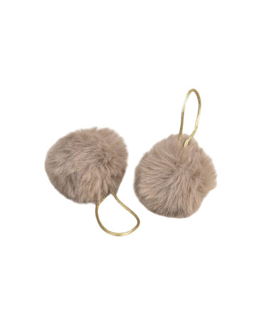 Artificial fur pompom 50x60mm khaki green