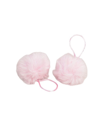 Pompon in pelliccia artificiale 50x60mm rosa pallido