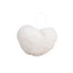 Pompon fourrure artificielle cœur 45x 65mm blanc