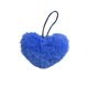 Pompon fourrure artificielle cœur 45x 65mm bleu fluo