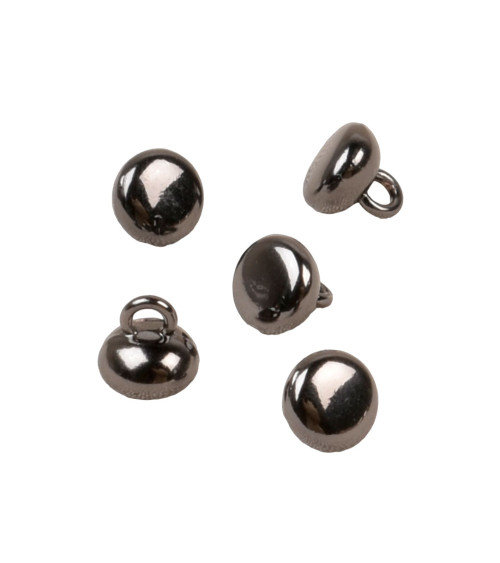 Lot de 6 boutons ronds boule à queue alliage 9mm noir