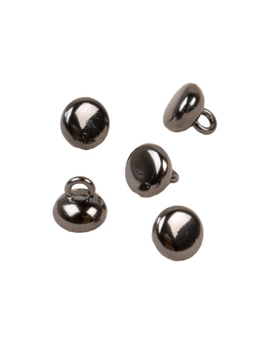 Set of 6 round ball buttons with alloy tail 9mm black