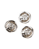 Lot de 6 boutons ronds rose alliage ronds 12mm argent