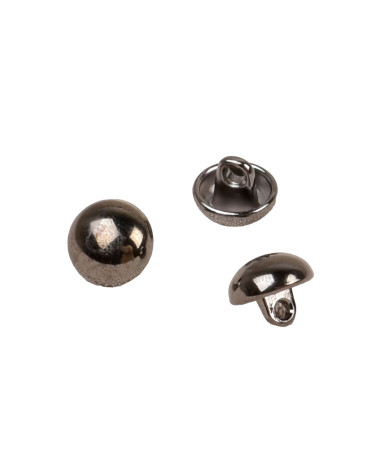Set of 6 ball buttons with shank 10mm dark gray