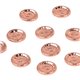 Lot de 6 boutons ronds alliage 4 trous 11mm rose gold