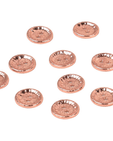 Juego de 6 botones redondos de aleación con 4 agujeros de 11 mm de oro rosa