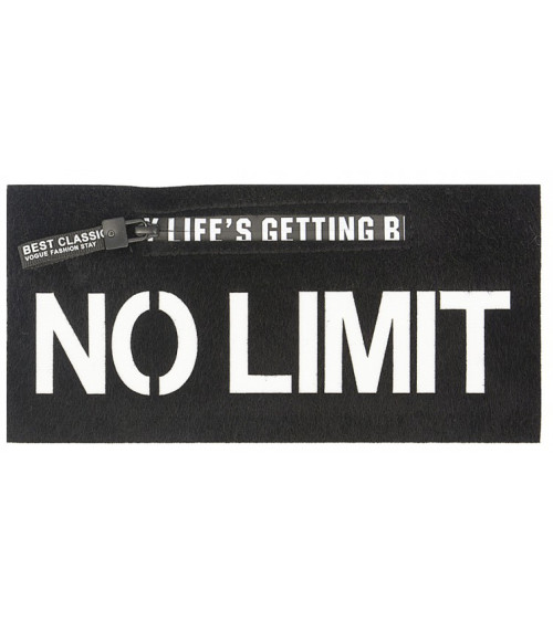 Large black NO LIMIT print iron-on patch