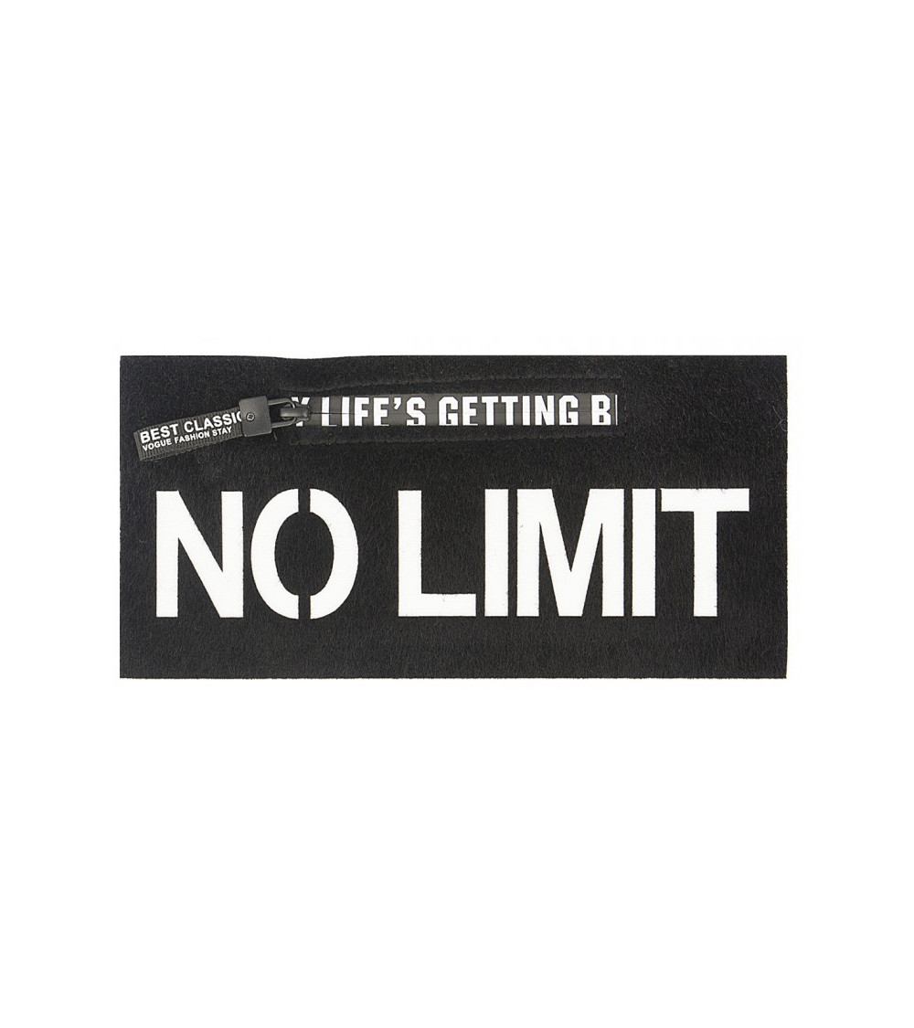 Large black NO LIMIT print iron-on patch