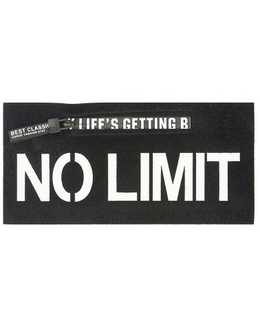 Large black NO LIMIT print iron-on patch