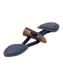 Lot de 6 brandebourgs simili cuir 155mm bleu marine