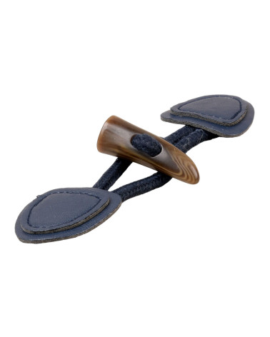 Lot de 6 brandebourgs simili cuir 155mm bleu bleu marine