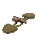 Lot de 6 brandebourgs simili cuir 155mm vert kaki