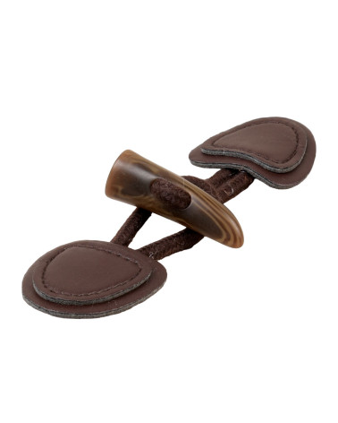 Set of 6 faux leather frogs 155mm brown