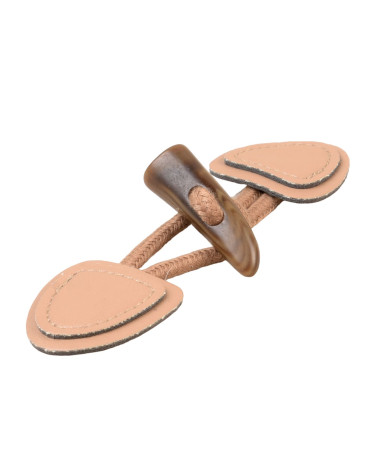 Set of 6 faux leather frogs 155mm beige