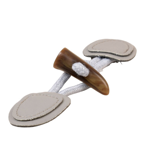 Set of 6 faux leather frogs 155mm ash gray