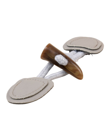 Set of 6 faux leather frogs 155mm ash gray