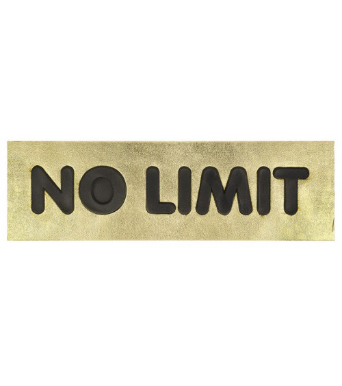 NO LIMIT large gold print iron-on patch