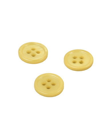 Set of 6 round shell buttons 4 holes 11mm grass green