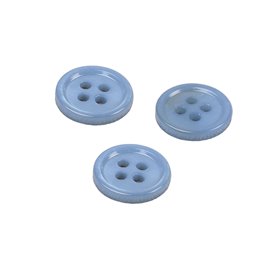 Lot de 6 boutons ronds coquillage 4 trous 11mm bleu bleu marine