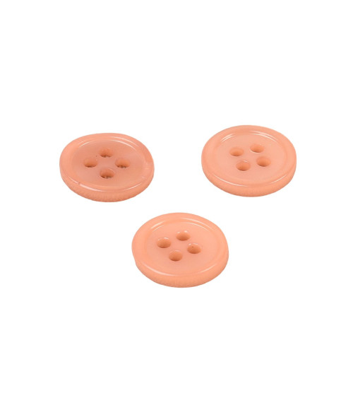 Set of 6 round shell buttons 4 holes 11mm stone beige