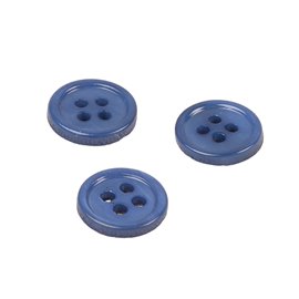 Lot de 6 boutons ronds coquillage 4 trous 11mm bleu marine foncé