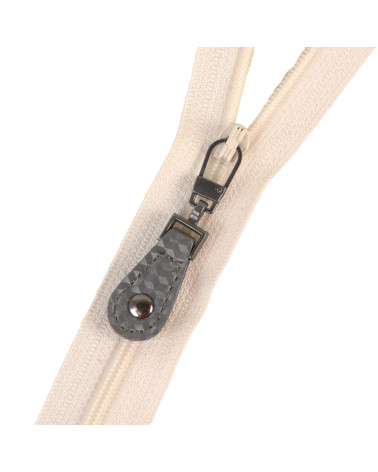Ash gray imitation leather zipper pull 5cm