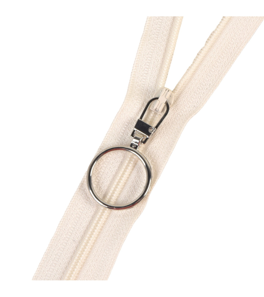 Round silver zipper 4.5cm