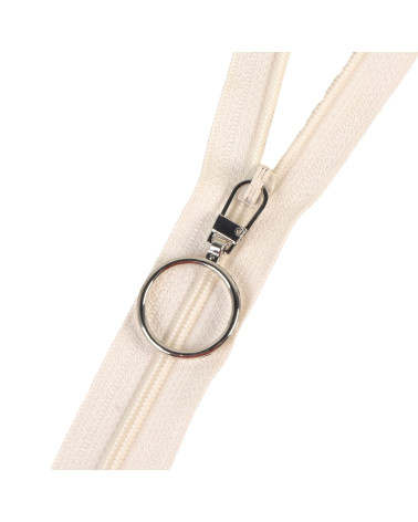 Round silver zipper 4.5cm