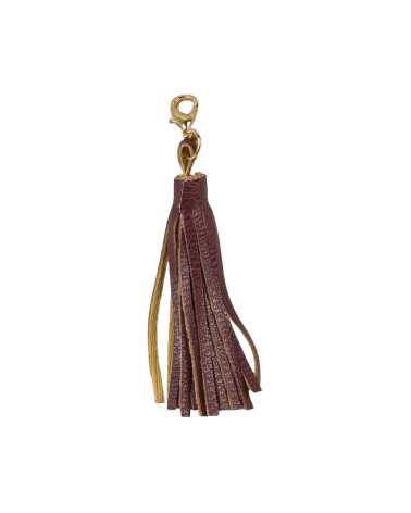 Pompom with burgundy red clasp 9cm