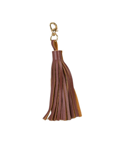 Pompom with chestnut bronze clasp 9cm