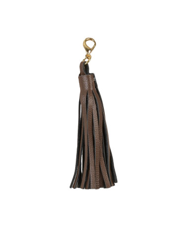 Pompom with clasp Havana brown 9cm