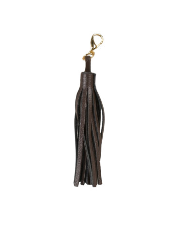 Pompom with brown clasp 9cm