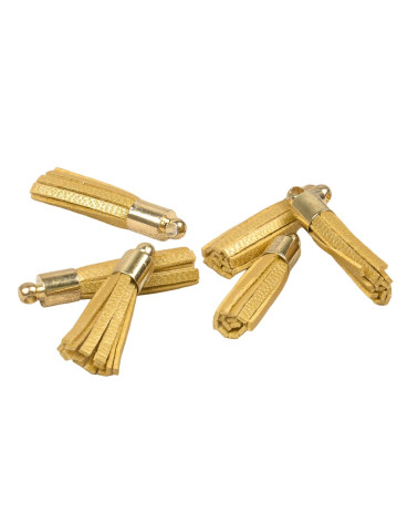 Mini-Pompons 6 Stück gold 2,5cm