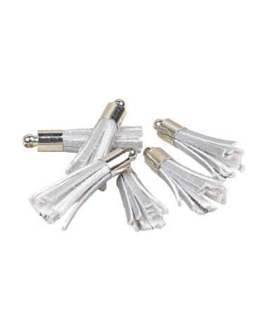 Mini-Pompons 6 Stück Silber 2,5cm