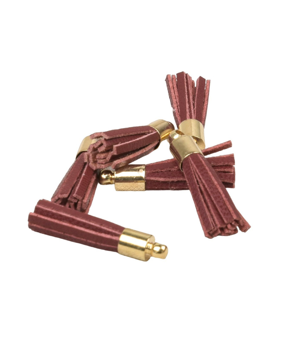 Mini pompon 6 pezzi rosso bordeaux 2,5 cm